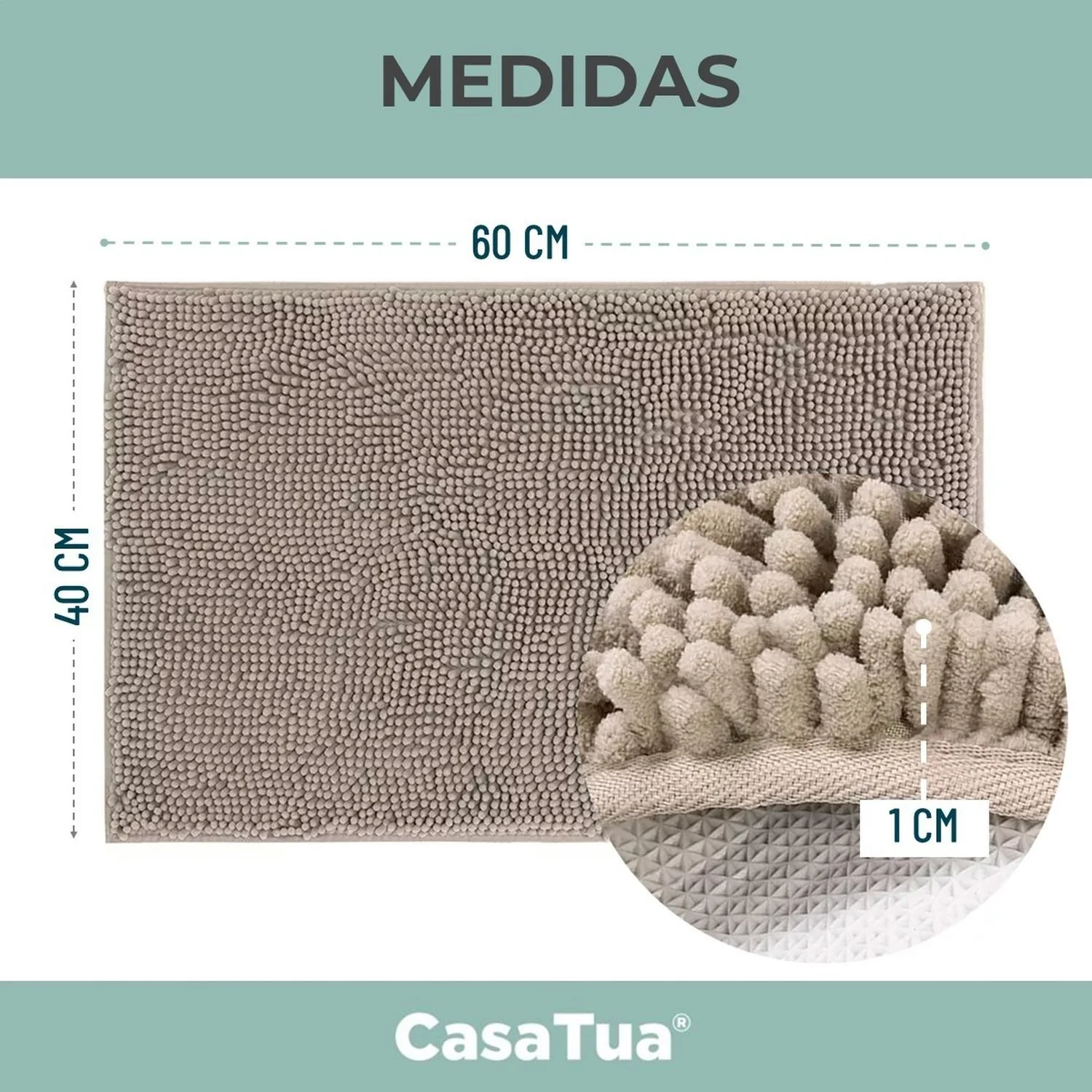 Alfombra Piso De Baño Engomada Antideslizante Secado Rapido - Imagen 7