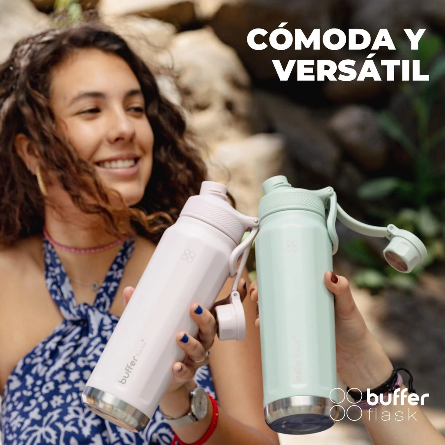 Termo Botella Agua Termica Acero Inoxidable Buffer + Tapas - Imagen 2