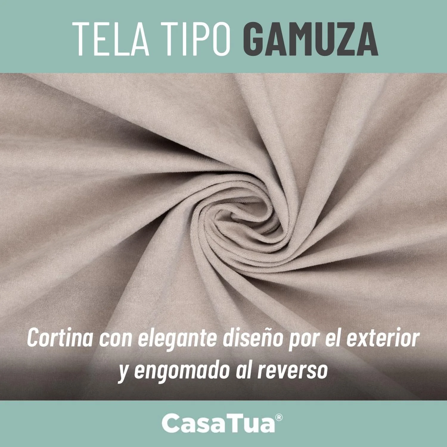 Cortina Blackout 100% 135x220cm Tipo Gamuza Casatua Set de 2 - Imagen 4