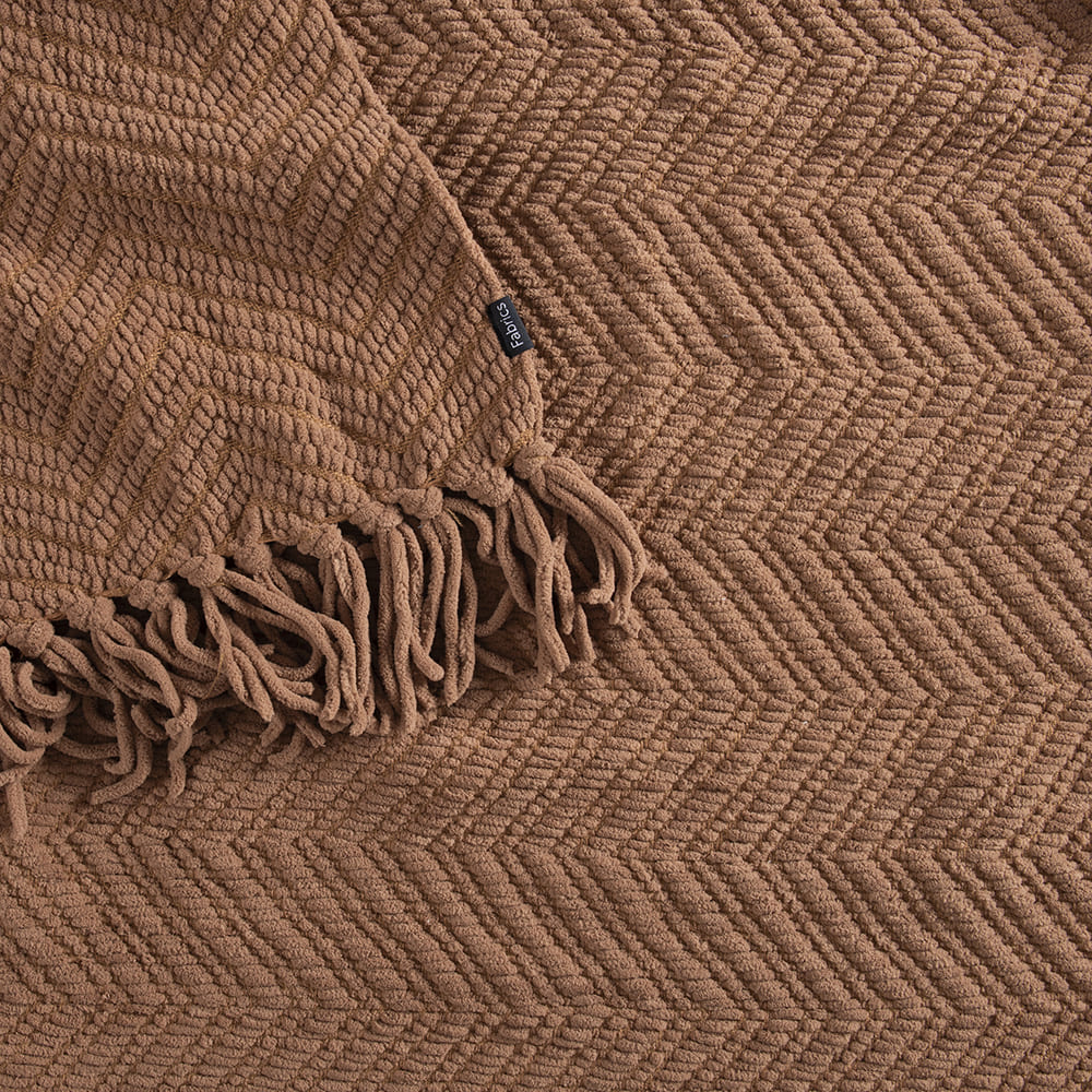 Manta Chunky Zigzag Café - Imagen 3