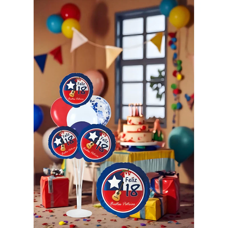 Globos Decorativos Fiestas Patrias Bandera Chile Decoracion - Imagen 3