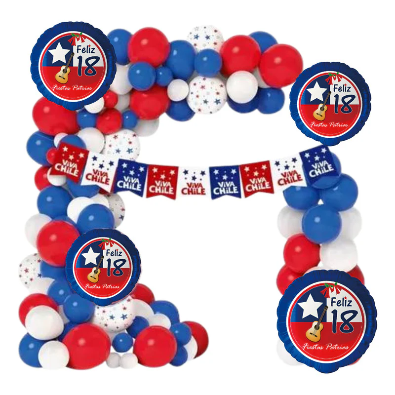 Globos Decorativos Fiestas Patrias Bandera Chile Decoracion - Imagen 2