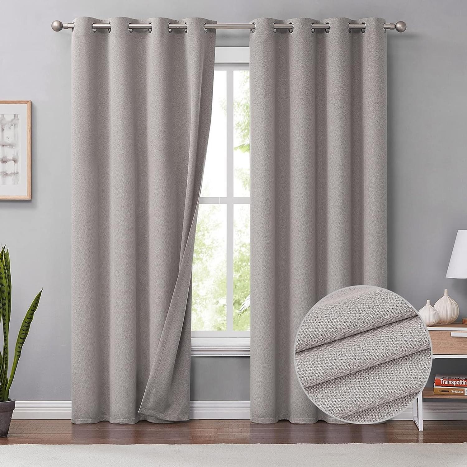 Cortinas Blackout 100% Casatua 2 Paños 135x220 Textura Lino - Imagen 2