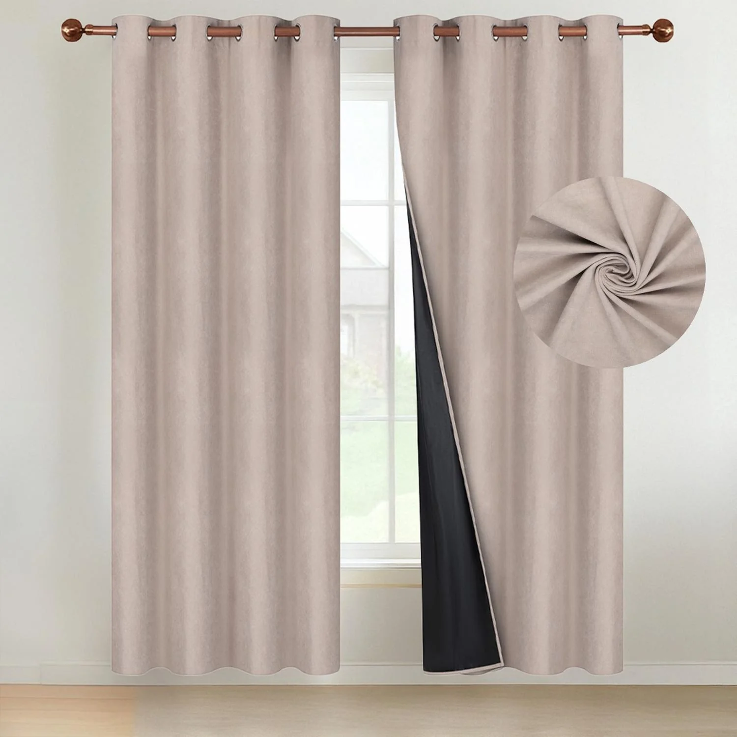 Cortina Blackout 100% 135x220cm Tipo Gamuza Casatua Set de 2