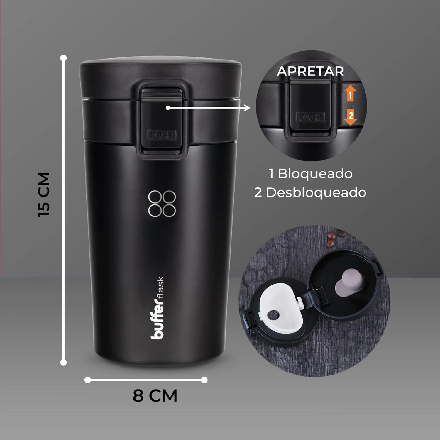 Mug Termo Para Cafe Buffer Vaso Termico 300ml 10oz Sellable - Imagen 6