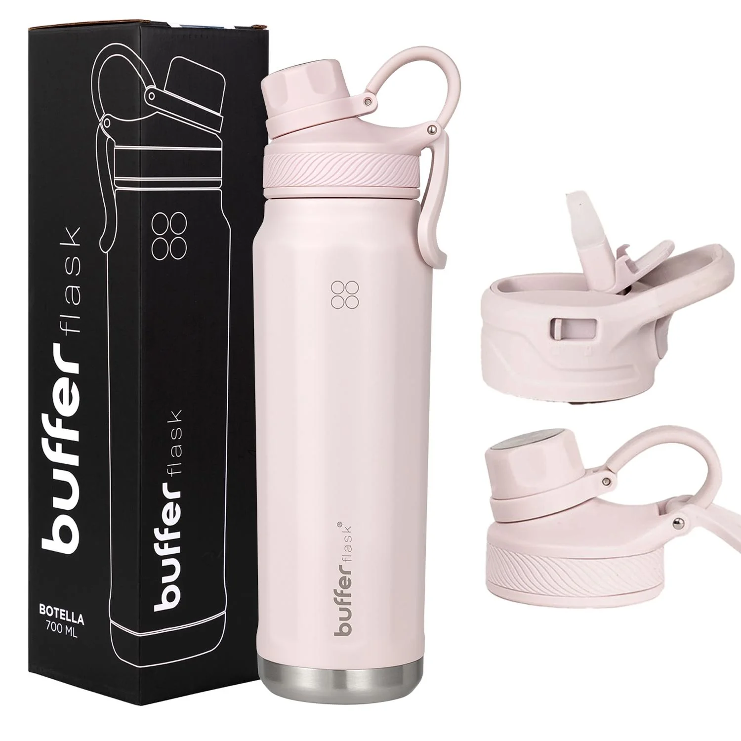 Termo Botella Agua Termica Acero Inoxidable Buffer + Tapas